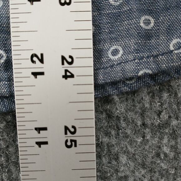 J. Crew Women's Chambray Popover Shirt Blue 00 Long Sleeve Circle Print Cotton - Picture 12 of 13